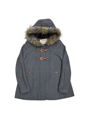 ANTHROPOLOGIE CARTONNIER Wool Faux Fur Winter Casual Jacket Coat Womens 2